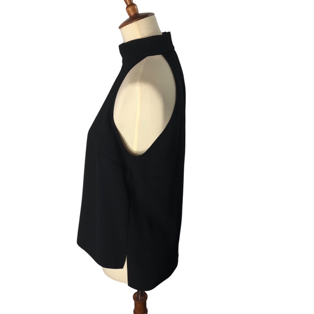 Zara Halter Neck Sleeveless Top Blouse Sz S Black Office Minimalist Corpcore - Picture 9 of 11